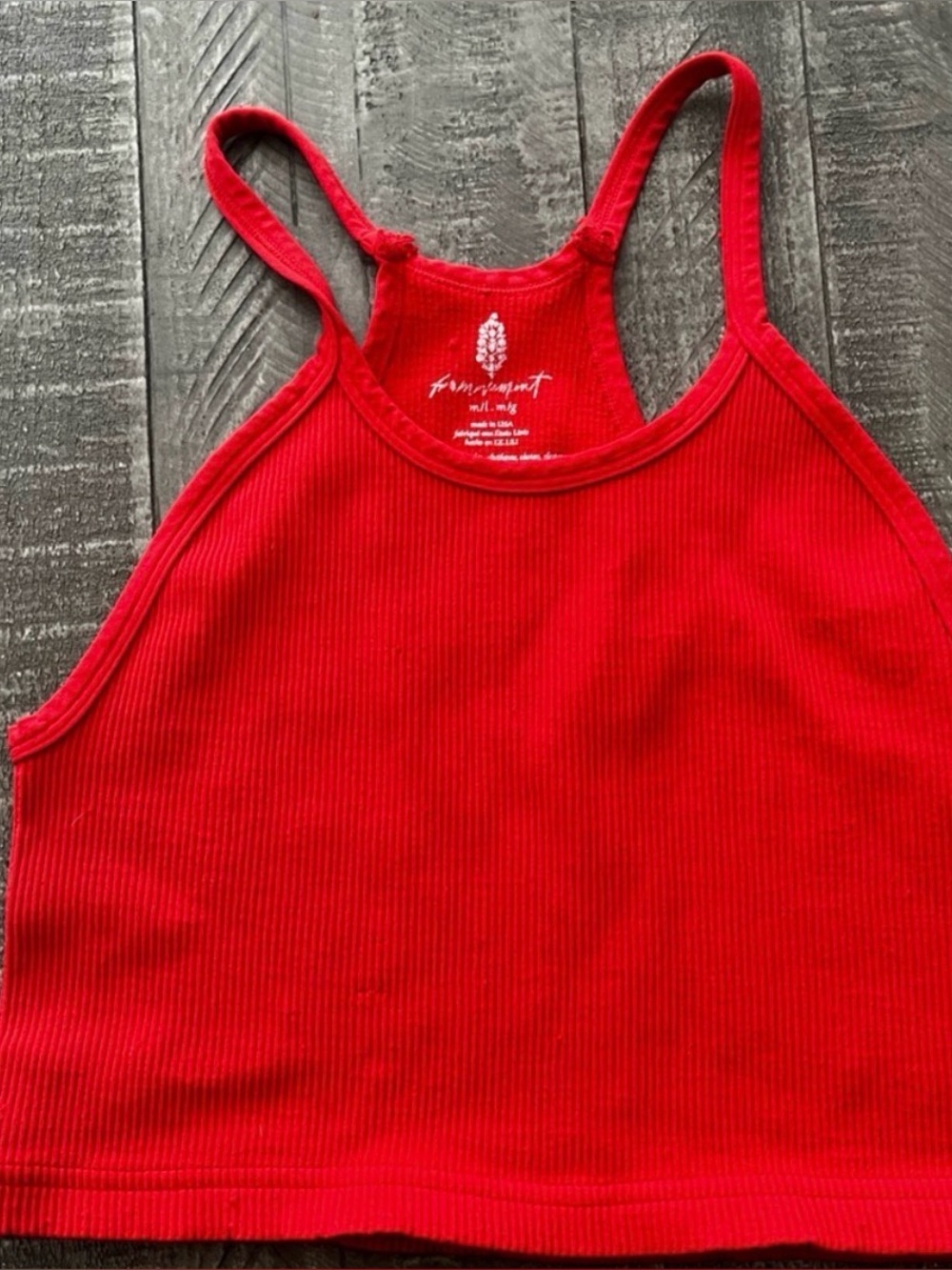 FP Movement by Free People Scarlet Ribbed Crop Top